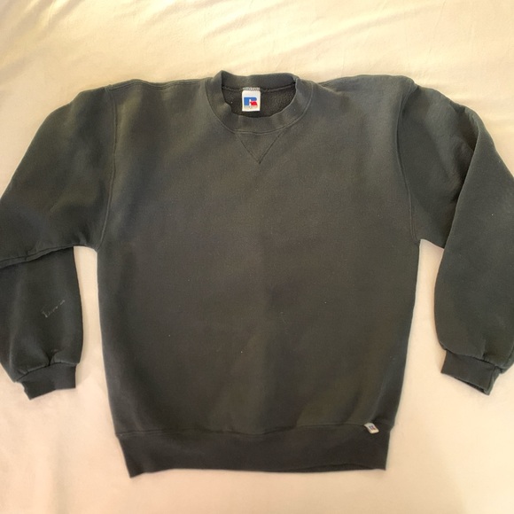 VINTAGE FADED BLACK RUSSELL ATHLETIC CREWNECK SWEATSHIRT SIZE MEDIUM - Picture 1 of 8